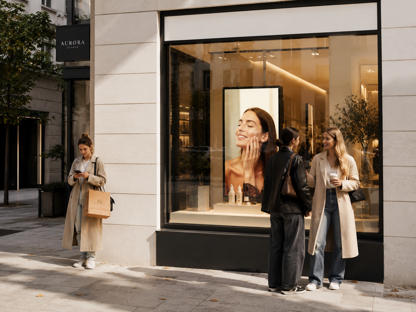 ZAP storefront display at Aurora Studio with pedestrians on an Amsterdam street