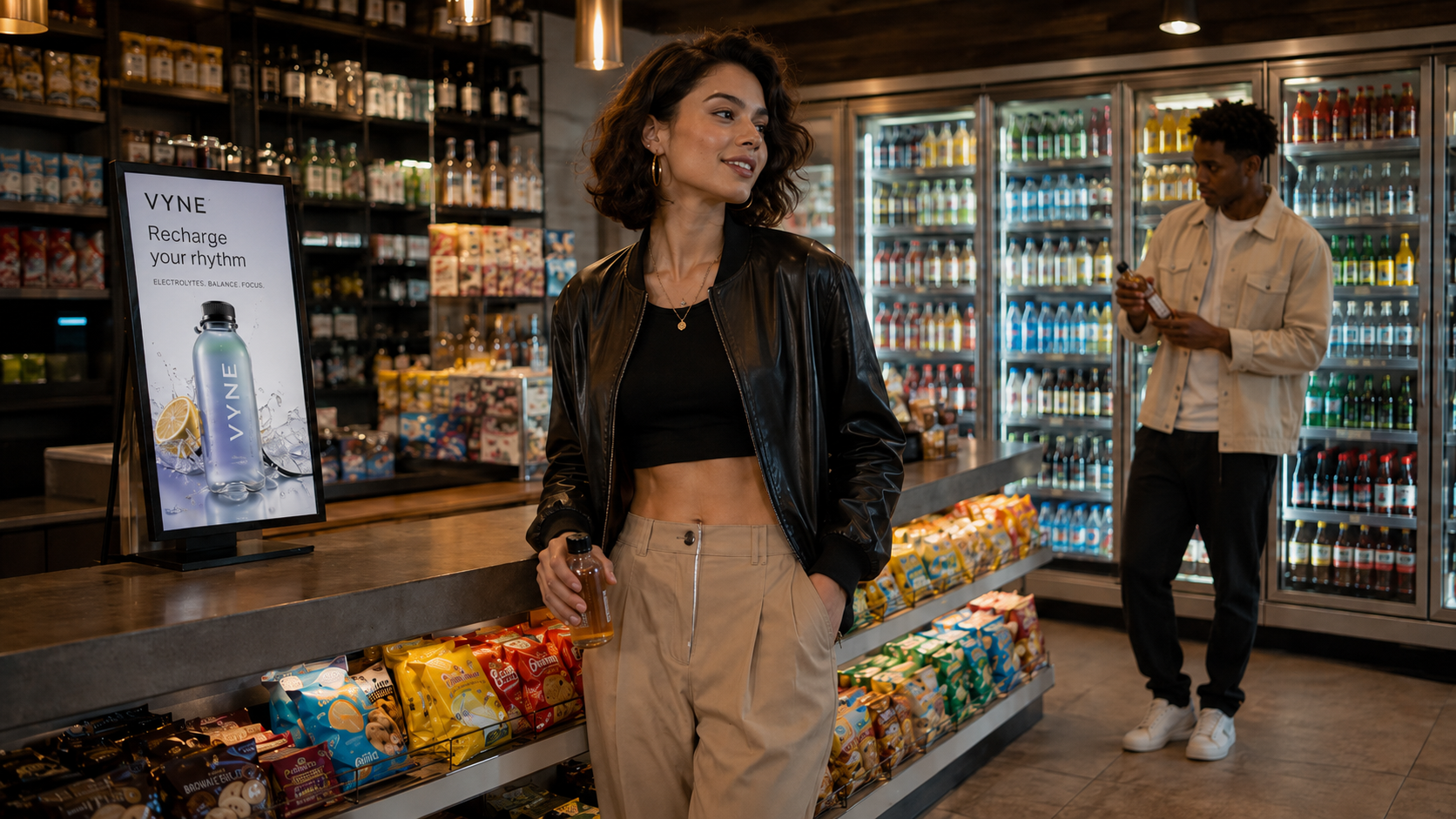 Point-of-sale display inside a convenience store
